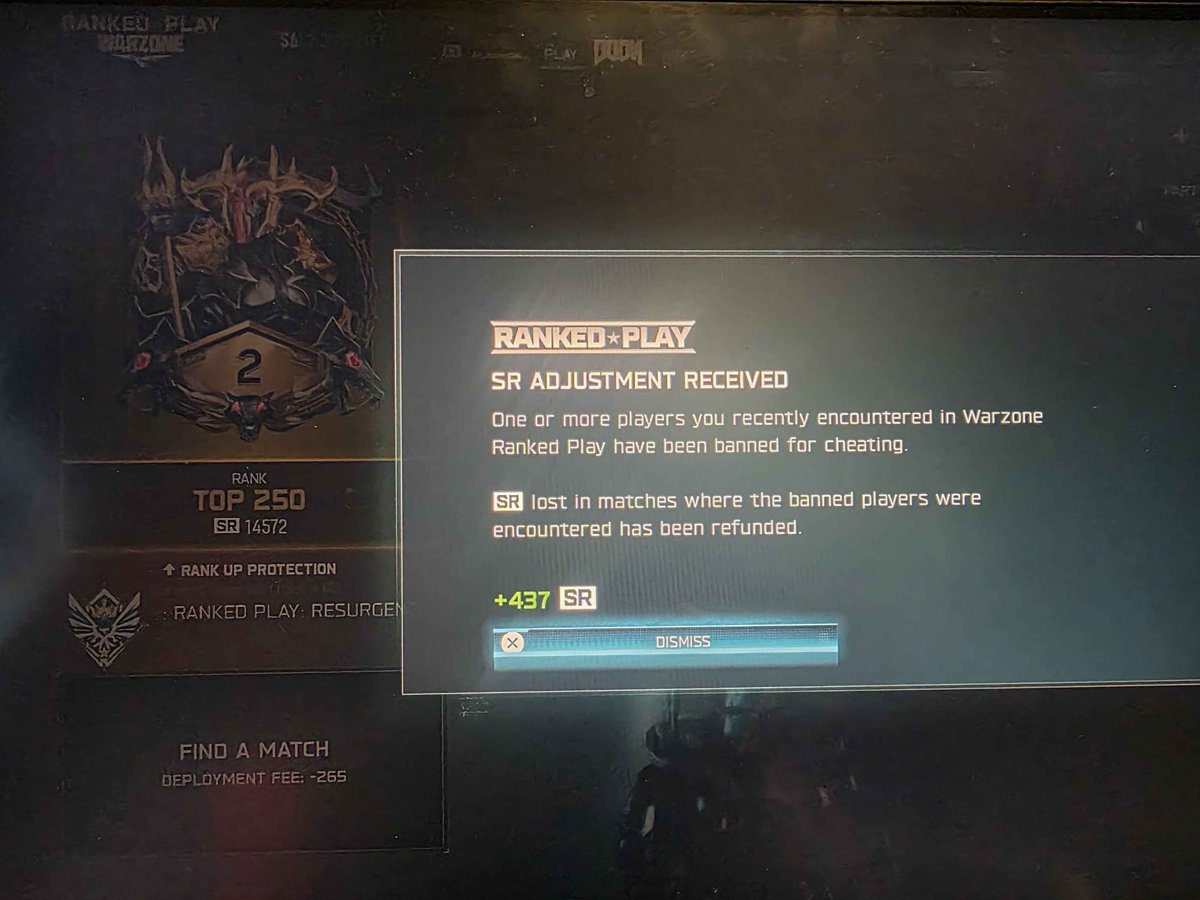 9will___'s tweet photo. How tf is a account that was ranked locked still gaining SR
Hasnt been touched in 4 days and yet still would be top 2 😂
@Activision @CallofDutyCM 
Can there be any look into why it was even locked unplastic#4941280 https://t.co/ndZgd1FoNq