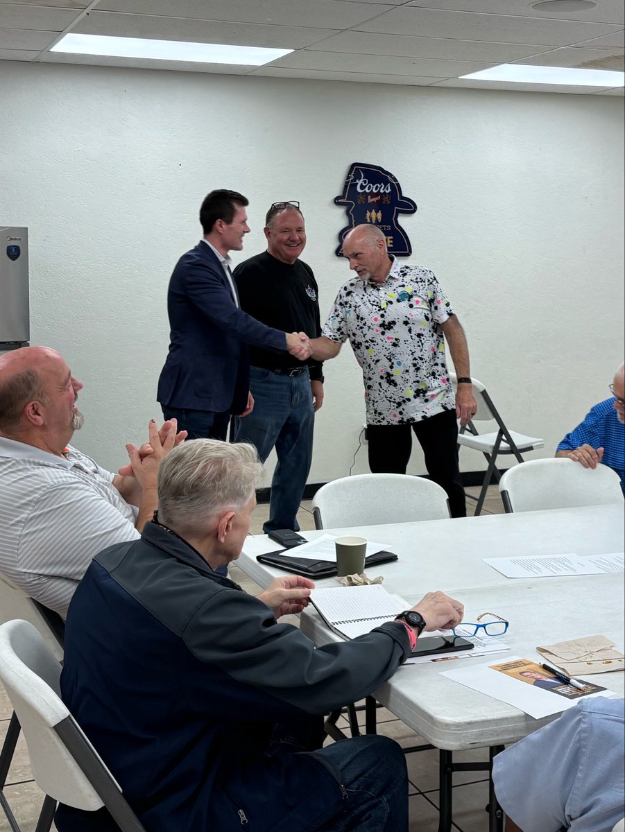coffeyforok's tweet photo. Great conversation with Oklahoma’s retired firefighters about this race and what they want to see from their next Attorney General. Appreciate the opportunity to hear from those who spent their careers serving our communities. Thanks for having us! https://t.co/HEhNCWHFf8