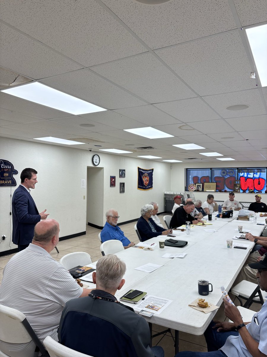 coffeyforok's tweet photo. Great conversation with Oklahoma’s retired firefighters about this race and what they want to see from their next Attorney General. Appreciate the opportunity to hear from those who spent their careers serving our communities. Thanks for having us! https://t.co/HEhNCWHFf8