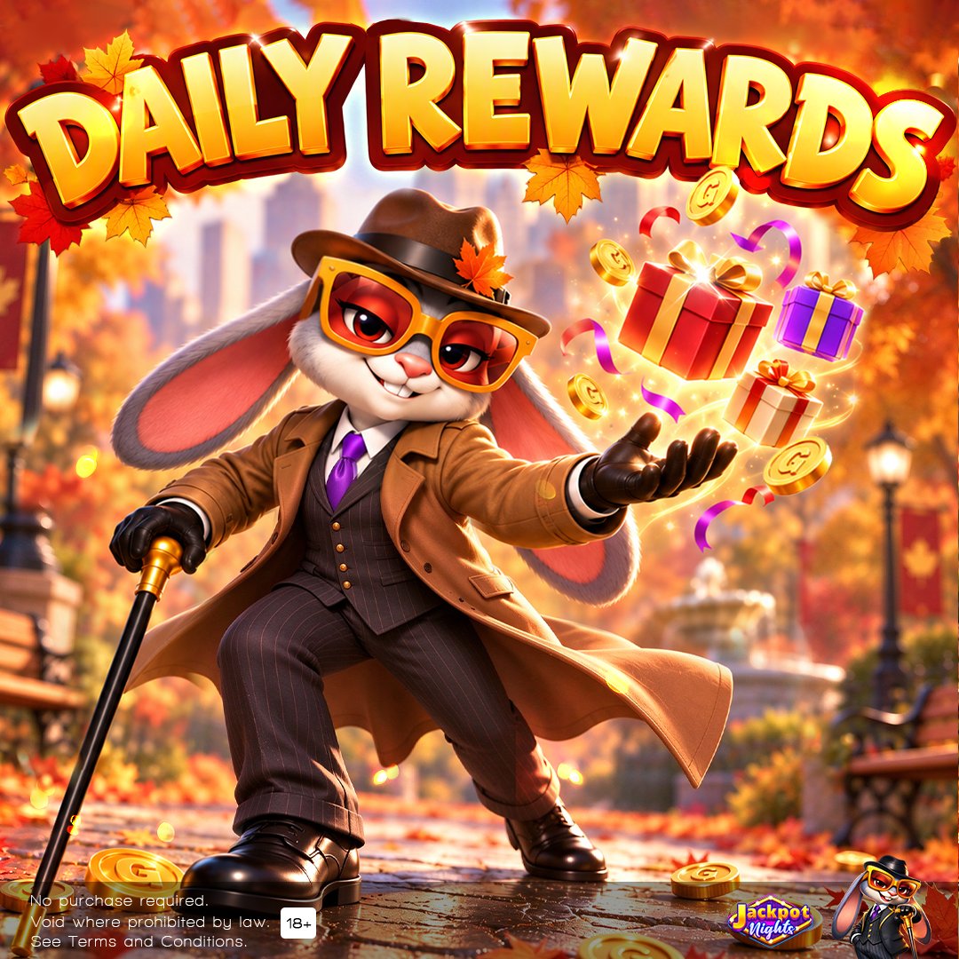 JackpotNights's tweet photo. Fall into big wins this autumn! 🍂✨
Jax has a cozy stack of Daily Rewards waiting just for you—log in today and gather your autumn harvest before it disappears! 🎰🎁

LIKE & SHARE this post, and COMMENT "HARVEST" below once you've collected today's bonus! 👇🎃

👉 Play now: Link in Bio

#JackpotNights #DailyRewards #AutumnVibes