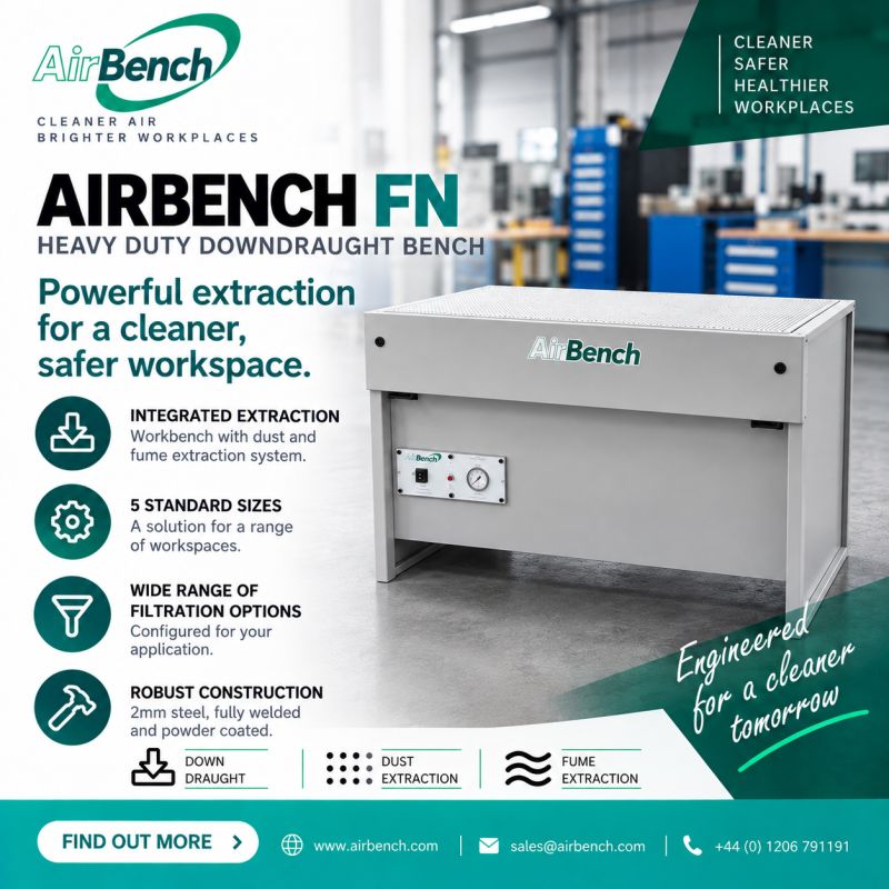 mqtooling's tweet photo. AirBench FN is a heavy-duty downdraught bench
✅ Dust & fume extraction
✅ 5 standard sizes
✅ Wide range of filtration
✅ Fully ventilated work surface
✅ Robust 2mm fully welded steel
Find out more: https://t.co/TVXsDUF0s3
#AirBench #DustExtraction #Downdraught https://t.co/UPfqtUvZZJ