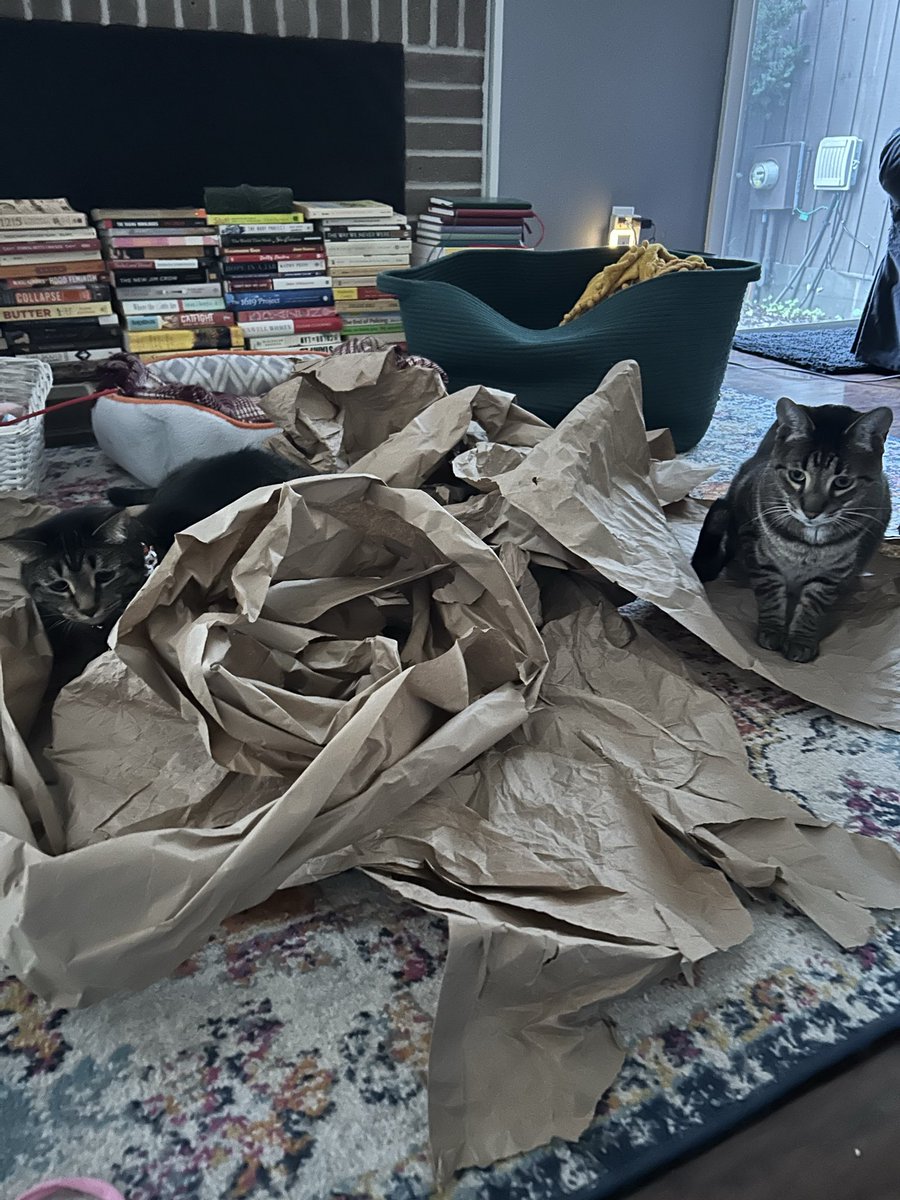 RebeccaNotMsLay's tweet photo. Crinkle paper mountain is getting out of hand https://t.co/HbUWLqTDWH