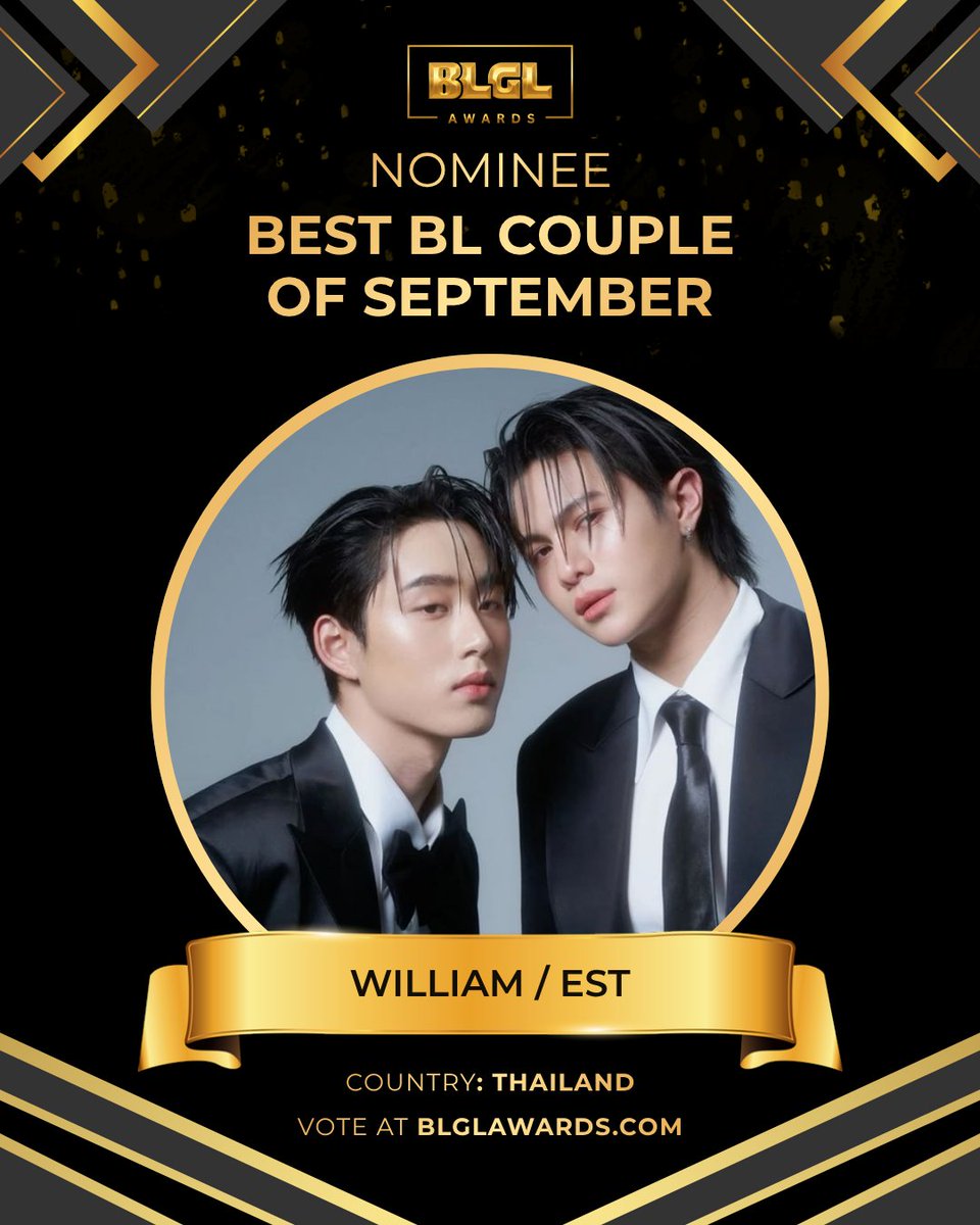 blglawards's tweet photo. You Maniac is nominated for Best BL Series of September!

William / Est has been nominated for Best BL Couple &amp; William Jakrapatr &amp; Est Supha are nominated for Best BL Actor!

Update: One Vote per day

Vote now at https://t.co/MBJKT3xSUQ

#YouManiac #WilliamEst #BLGLAwards #GMMTV https://t.co/QIXp6bu4YK