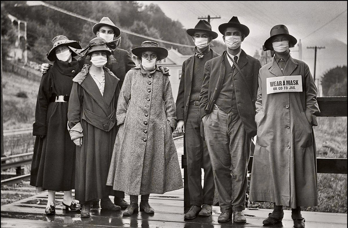 wakenminds's tweet photo. Spanish Flu in California 1918, and in many ways, 100 years later things haven’t changed much to this day. https://t.co/rNRDxhgtBO
