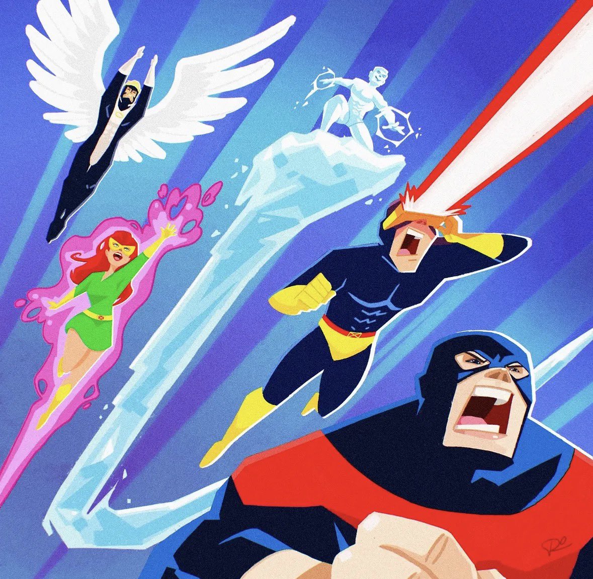 XMen_C_O_T_A's tweet photo. Love this depiction of the originals - art by #rayocampoart (or Instagram) 

#cyclops #jeangrey #xmen https://t.co/timwLqQyFC