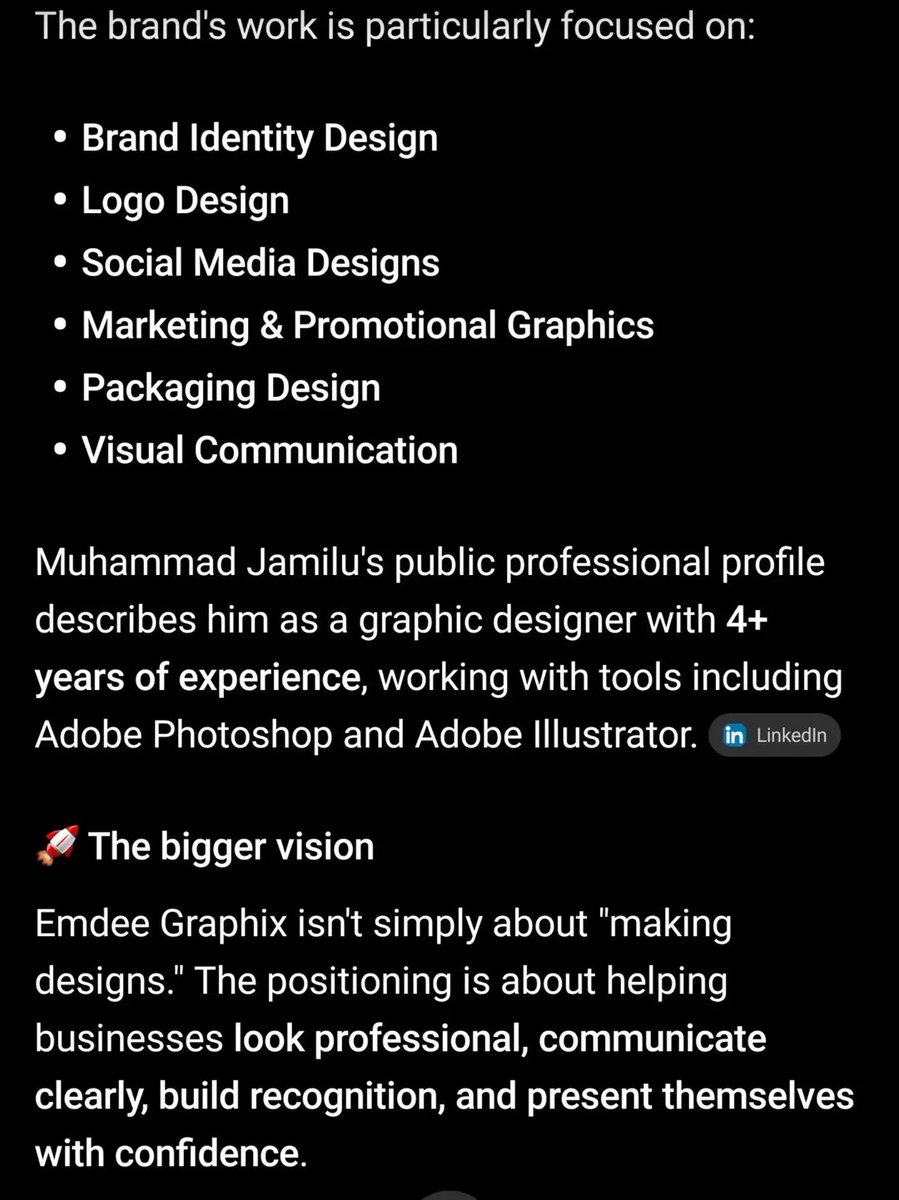 emdeegraphix1's tweet photo. Everyone!!! ChatGPT knows me π₯³π²
#emdeegraphix1 #visualstorytelling #fyp #viral #graphicdesign https://t.co/52hu2Dyxyn