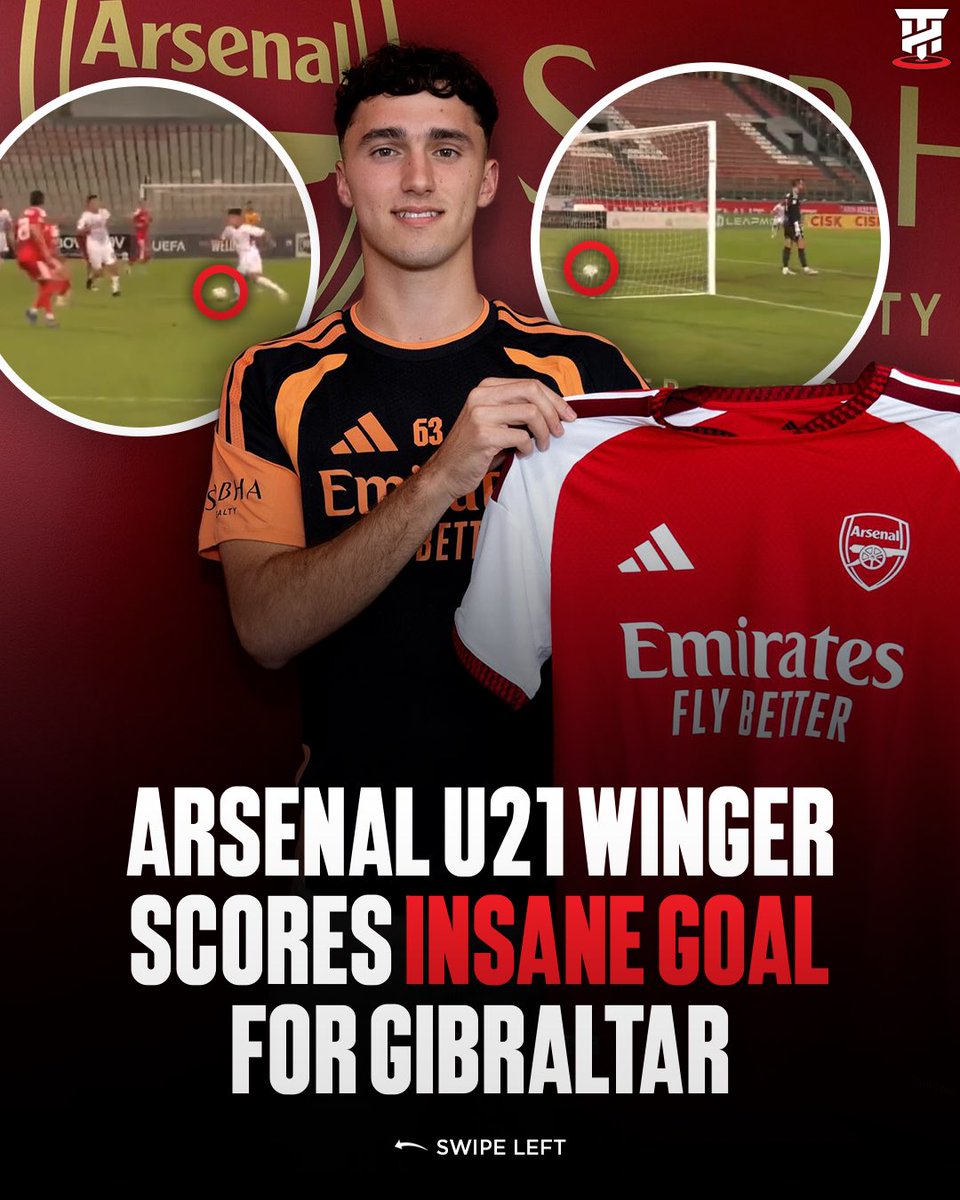 TalentHunter's tweet photo. Arsenal U21 winger James Scanlon scored this goal for Gibraltar last week.🤯⚽️

Scanlon scored this goal against Malta in the UEFA Nations League, in what ended up being a 1-1 draw.✅

In late August, Scanlon completed a move to Arsenal from Manchester United.🔁

He has already scored twice in Premier League 2 in 3 appearances for Arsenal U21s.🎯

Definitely a player to keep an eye on.🙌🔍

🎥/ GBC_Sport on X