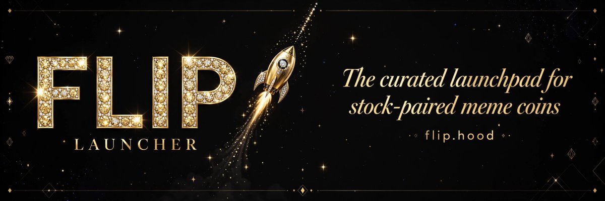 1FlipCoin's tweet photo. "Soon: FLIP Launcher. The curated launchpad for stock-paired meme coins. Hand-picked launches, every token paired with a stock. No presales, no insiders. $FLIP holders curate, stake, and earn. flip.hood 🚀" https://t.co/MbiE3C1G9g