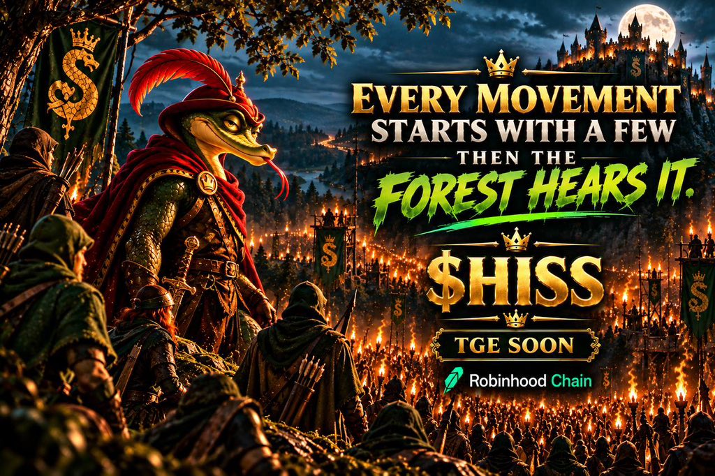 HISSRH's tweet photo. 🌲 EVERY MOVEMENT STARTS WITH A FEW.

Then the whispers spread.
The Outlaws gather.
The fires light up Sherwood.

And eventually…

THE FOREST HEARS IT. 🐍🔥

$HISS is becoming a movement.

🔥 TGE — 07 OCTOBER
💚 Robinhood Chain

👑 NO CROWN.
⚔️ NO MASTER.
🐍 JUST $HISS.

🌐 https://t.co/NTIvnUvtJA

#HISS #SirHiss #TheOutlaws #RobinhoodChain