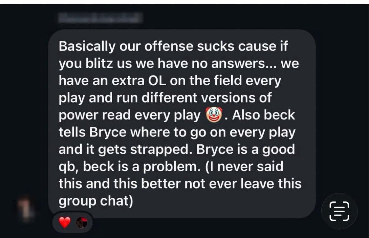 CollegeFBPortal's tweet photo. WILD: A conversation with Michigan TE Zack Marshall was LEAKED talking bad about the Michigan coaching staff.

Trouble brewing in Ann Arbor 😳