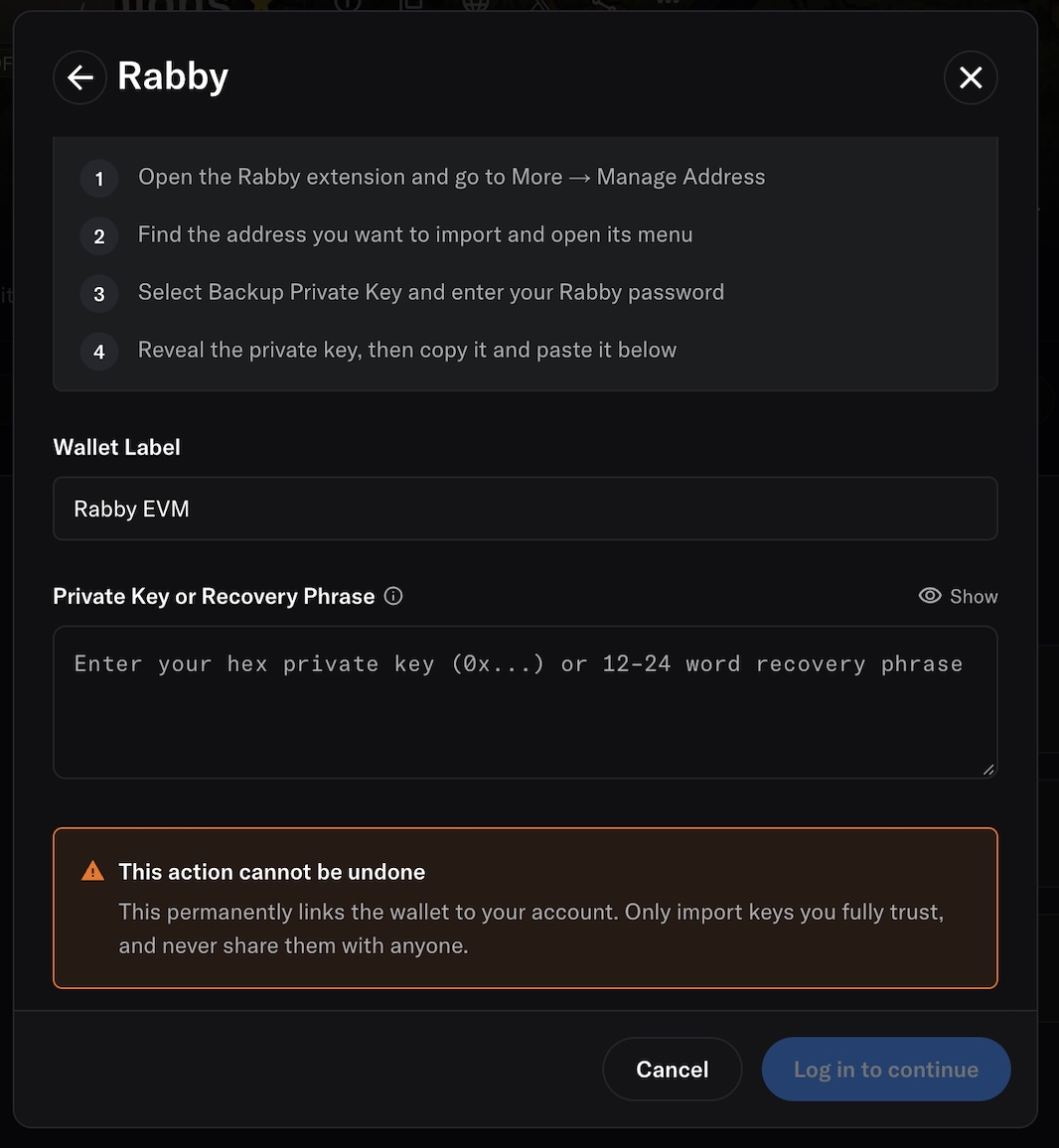 bored_btc's tweet photo. 1/7
@opensea quietly added a flow where you can paste your raw seed phrase or private key straight into the checkout window to link an existing wallet. https://t.co/QXtwOCaqkL