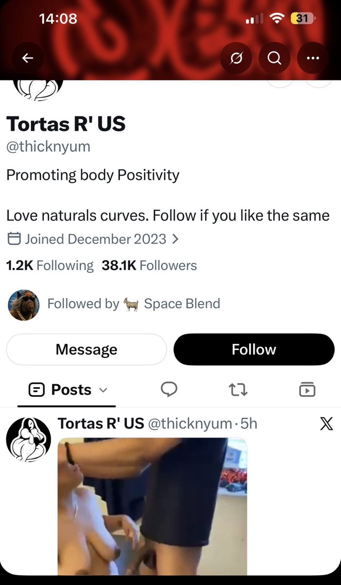 TigerTradin's tweet photo. @tcc95795079 Blend follows so many p+rn accounts @Bull_Frog_5150 https://t.co/iqpsxtkuh8