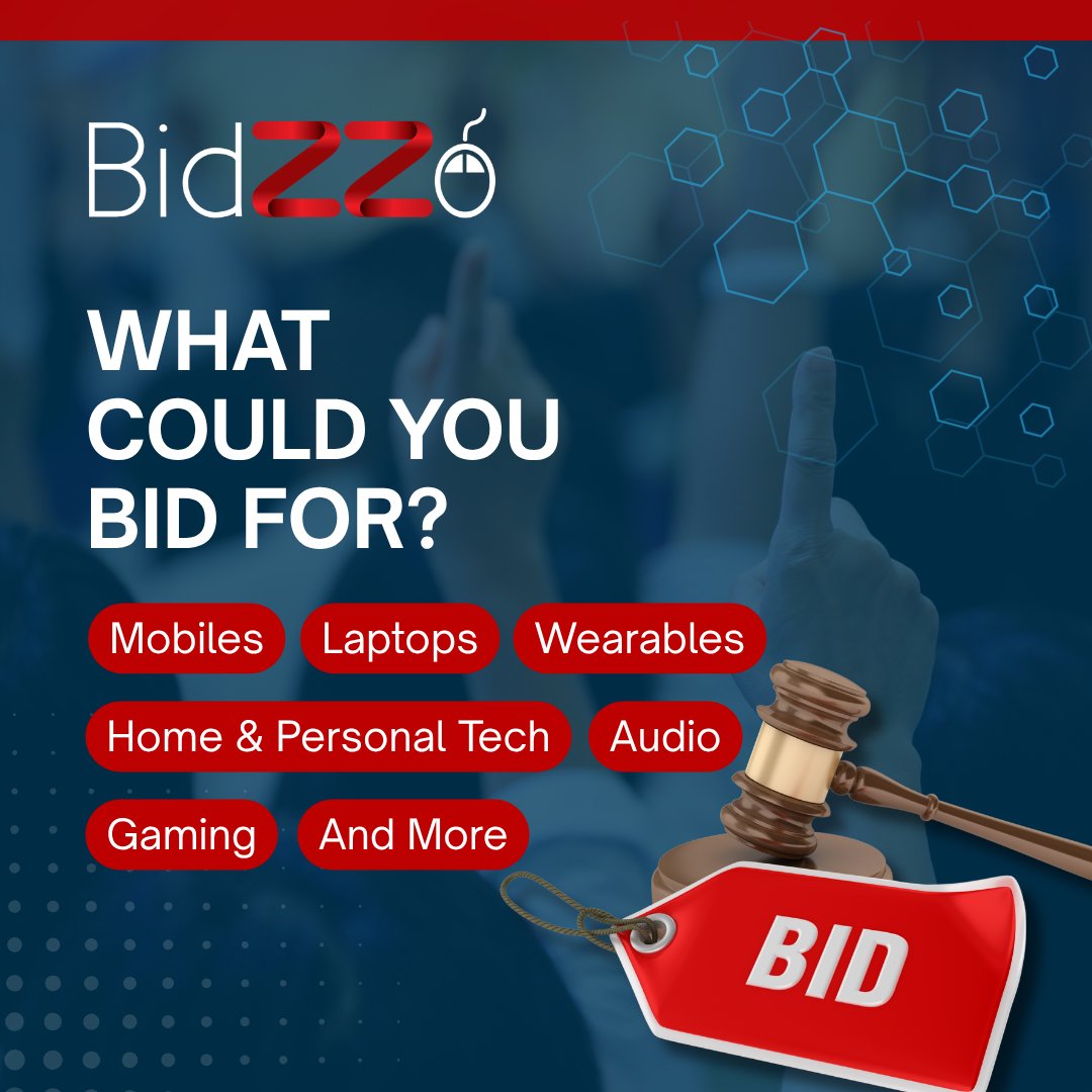 BidZZoOfficial's tweet photo. What could you bid for on #BidZZo?

📱 Mobile phones
💻 Laptops
🎮 Gaming
⌚ Wearables
🎧 Audio
🏠 Home &amp; personal tech
and more.

Only a select handful will feature at launch.

https://t.co/MONvVJJNCG

#Electronics #Gaming #SmartTech #UKAuctions #LaunchingSoon #OnlineAuction https://t.co/bjpBa4rL8M