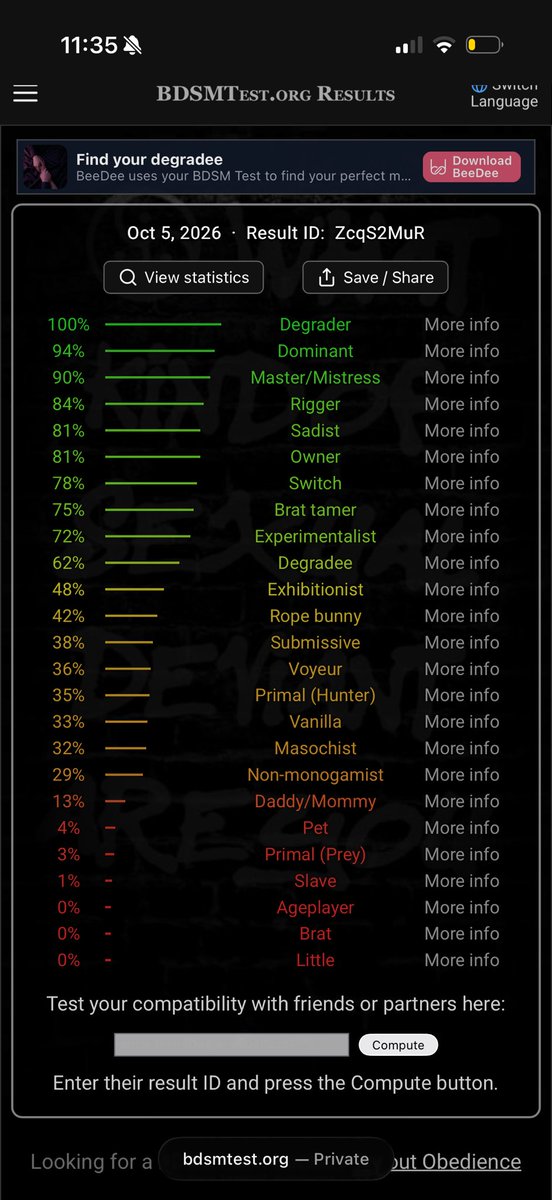 vb124q8's tweet photo. My BDSM test results. reach out if we’re a match 💚🫶

#promotwt #nsfw #mootmonday #moots https://t.co/uokaUw1ghA