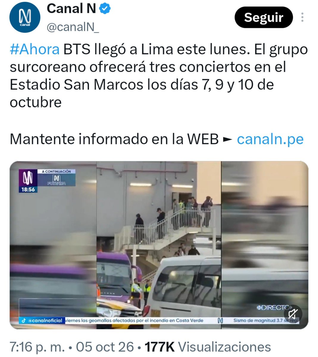 ARMYForce_Peru's tweet photo. 🚨 ARMY, WE NEED YOUR HELP.

Some peruvian media and locals are currently gathering outside BTS’s alleged hotel in Peru and posting content that exposes their possible location.

ARMY in Peru has NOT gathered at the hotel or airport.
We are asking ARMY worldwide to help us report the accounts/posts exposing their location.

@.canalN_ @.atvpe @.RPPNoticias

🔗 https://t.co/kO8USkS5Mo
🔗 https://t.co/9IpGBvj8QW
🔗 https://t.co/p0xpzsNHax

⚠️ DO NOT engage with the posts.
Do not comment, quote-tweet, repost or share them, even to criticize them. Report and move on.

BTS deserves privacy and safety throughout their stay in Peru. Please help us protect that.

#RespectBTSPrivacy
