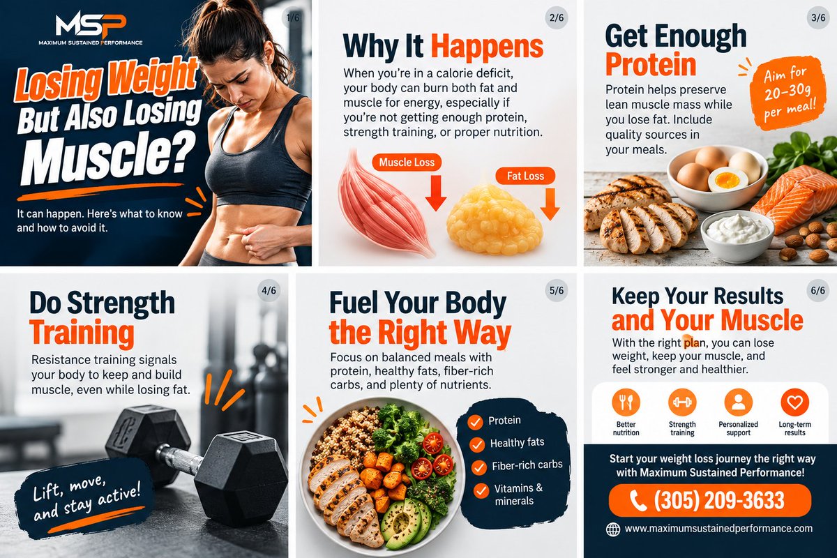 MaximumSus49793's tweet photo. Losing weight shouldn’t mean losing muscle. 💪 Focus on protein, strength training, and balanced nutrition for better results.

📞 (305) 209-3633
 #WeightLoss #MuscleHealth #MSPengthTraining #HealthyWeightLoss #MaximumSustainedPerformance https://t.co/UqHtZZdyLl