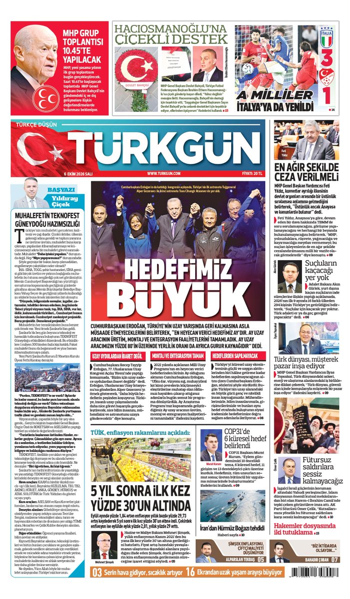 TurkgunGazetesi's tweet photo. Gazetemizin 6 Ekim Salı baskısını inceleyebilirsiniz... 
#TürkgünGazetesi #Türkgün https://t.co/sUGQPnar9Z
