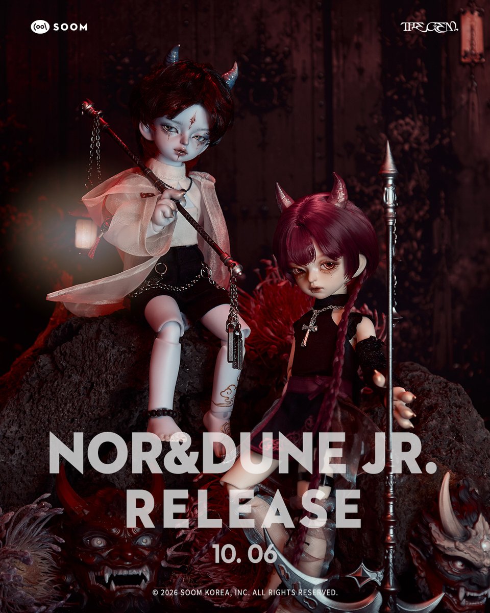 soomkorea's tweet photo. Teenie Gem 26
✨Nor&Dune Jr. – Guides to the Afterlife
✅Order Period : 2026.10.06 ~ 11.19, 11am KST
Myz TG Monthly Head Full Custom
✨Myz Teenie Gem – Full Custom | Nor & Dune Jr.
More details on our website.
#soom #thegem #teeniegem26 #bjd https://t.co/auFcOzA8ey
