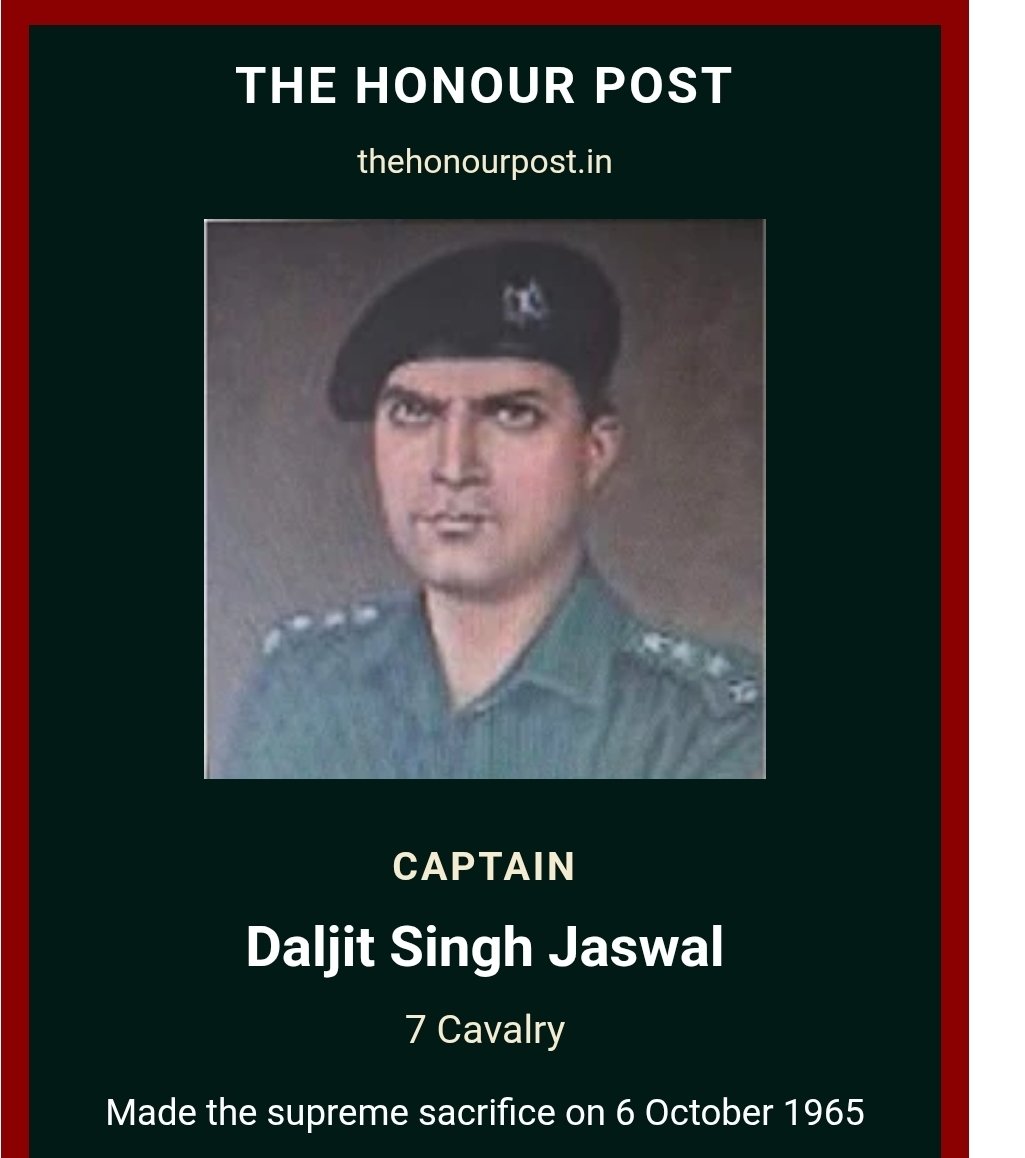 Thehonourpost's tweet photo. #Thisday
In 1965
Captain Daljit Singh Jaswal made the supreme sacrifice in the line of duty on 6 October 1965 at Military Hospital, Delhi Cantonment.

#TheHonourPost

https://t.co/Ya9S0XJynt https://t.co/PiAPGZtOoR