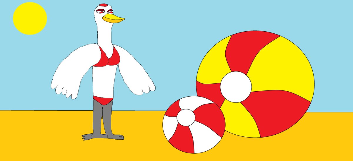 javier_socastro's tweet photo. @Murrafur Draw my OC please! Her name is Serene, she's a female anthropomorphic red-crowned crane that wears her favorite red bikini and she loves inflatables and big beach balls! 👙❤️🎈 https://t.co/K1nkO0sF8W