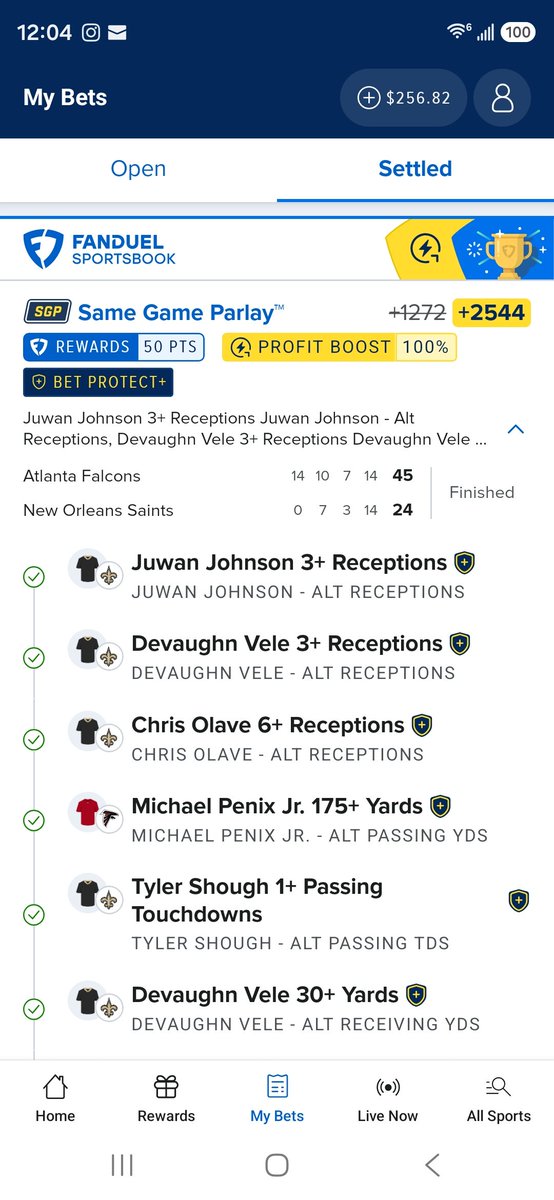 Jordan30597190's tweet photo. Got an amazing win ๐ tonight off of NFL Monday Night Football ๐thanks to @thepropdealer based off his Alt picks listed.. I appreciate the win help and we took it home. Let's get another won for Thursday Night Football !! ๐ค ๐ธ ๐ธ CASHED IM FOR $256 big ones.. #HappyAF ๐ฏ https://t.co/1LdFbke061