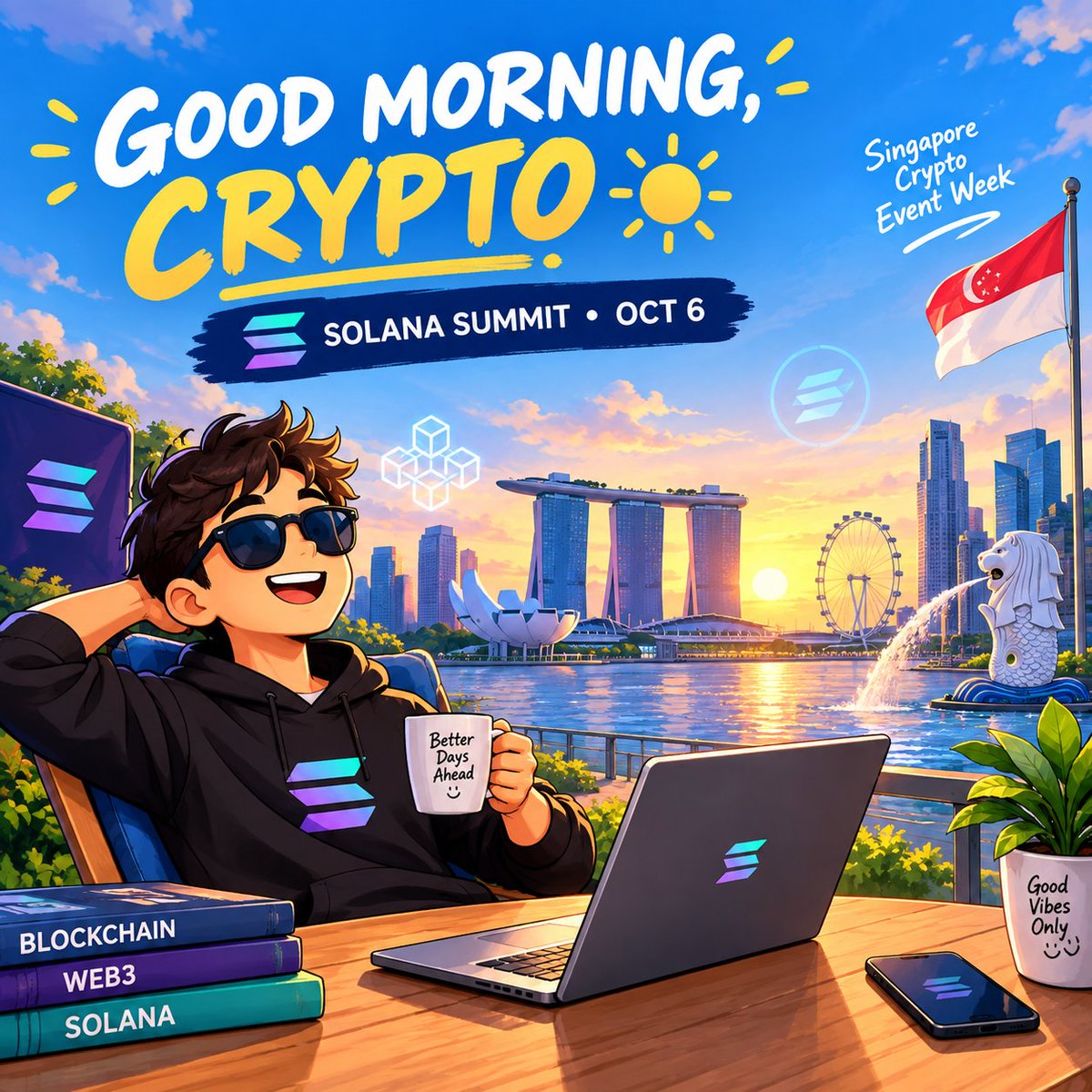 md5882008's tweet photo. 🌅 Good morning, Crypto fam! ☀️

Big day for Web3 — Solana Summit happening in Singapore! 🚀

Builders, ideas, and innovation taking the spotlight. 👀🔥

What’s your next move in crypto? 🧠

#Crypto #Solana #Web3 #Blockchain https://t.co/iIAlFpCrsB