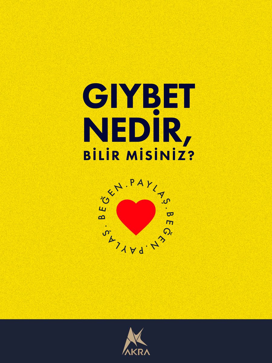 AKRA_media's tweet photo. GIYBET NEDİR, BİLİR MİSİNİZ? 

-Allah ve Resûlü daha iyi bilir, dediler. Hz. Peygamber (SAS): 
-"Gıybet, din kardeşini hoşlanmadığı bir şey ile anmandır" buyurdu. 
-Söylenen ayıp eğer o kardeşimde varsa, ne dersiniz?" diye soruldu. 
-"Eğer söylediğin şey onda varsa gıybet ettin; yoksa, o zaman ona iftira ettin demektir," buyurdu. 

-Hadis (Müslim)

#gıybet #dedikodu #iftira #DilimizeSahipÇıkalım #İyiliğiEmret