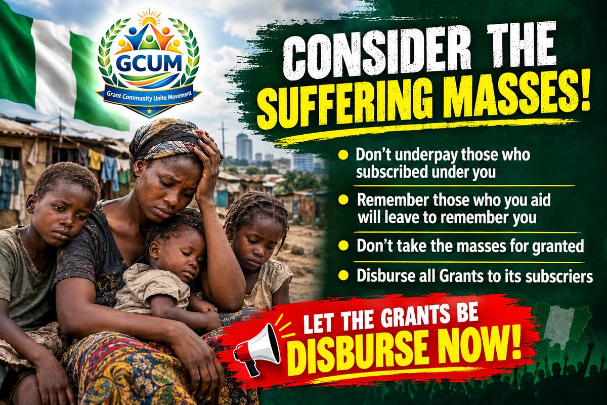GrantCommuUnite's tweet photo. CONSIDER THE SUFFERING MASSES! 
Behind every delayed grant is a family struggling and hoping. Don’t take the masses for granted. Disburse all outstanding grants fairly, transparently and NOW! #DisburseGrants #GrantTransparency #GCUM #JusticeForTheMasses https://t.co/YhAzHRB6Kv