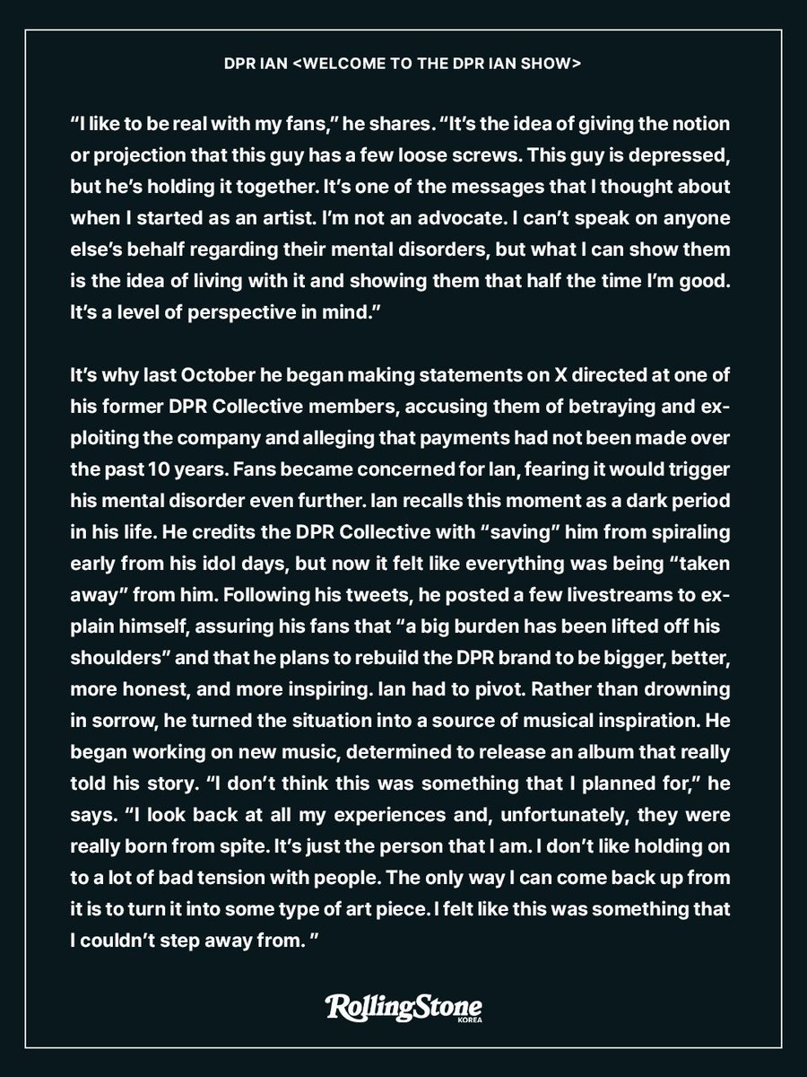 DPRIANarchive's tweet photo. DPR IAN - ROLLING STONE KOREA
2026 FULL INTERVIEW (1/4) https://t.co/yIuQhYyQXA