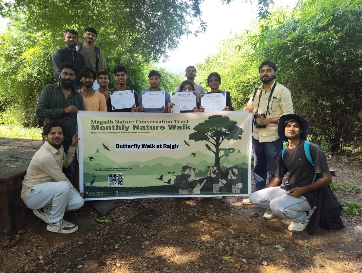 mnctindia's tweet photo. Butterfly Walk at Ratnagiri Foothills Rajgir, Nalanda. 

As part of Big Butterfly Month 2026,  MNCT organised a Butterfly Walk at Ratnagiri Hill, Rajgir, Nalanda. The programme focused on butterfly identification, behaviour, host and nectar plants, plant–butterfly interactions. https://t.co/quz8ThXwez