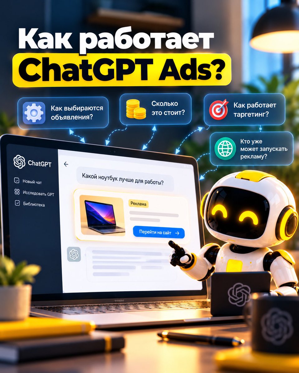 esaikg's tweet photo. А что, если реклама скоро будет показываться прямо в ChatGPT?

OpenAI развивает ChatGPT Ads — рекламу внутри ChatGPT.

Как она работает? Сколько стоит? Кто уже может запускать кампании? И доступна ли реклама для бизнеса из стран СНГ? https://t.co/GlvUqR6cPT