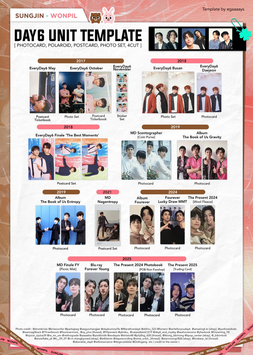Yonkbrid6's tweet photo. DAY6 Unit Template Set

✅ Sungjin - Young K 
✅ Sungjin - Wonpil
✅ Sungjin - Dowoon 
✅ Young K - Wonpil
✅ Young K - Dowoon 
✅ Wonpil - Dowoon

[➡️ will continue under the thread]

» if there's mistake, please let me know 
Photo credit to the owner

#DAY6 #데이식스 https://t.co/Bi9cnR6TbC