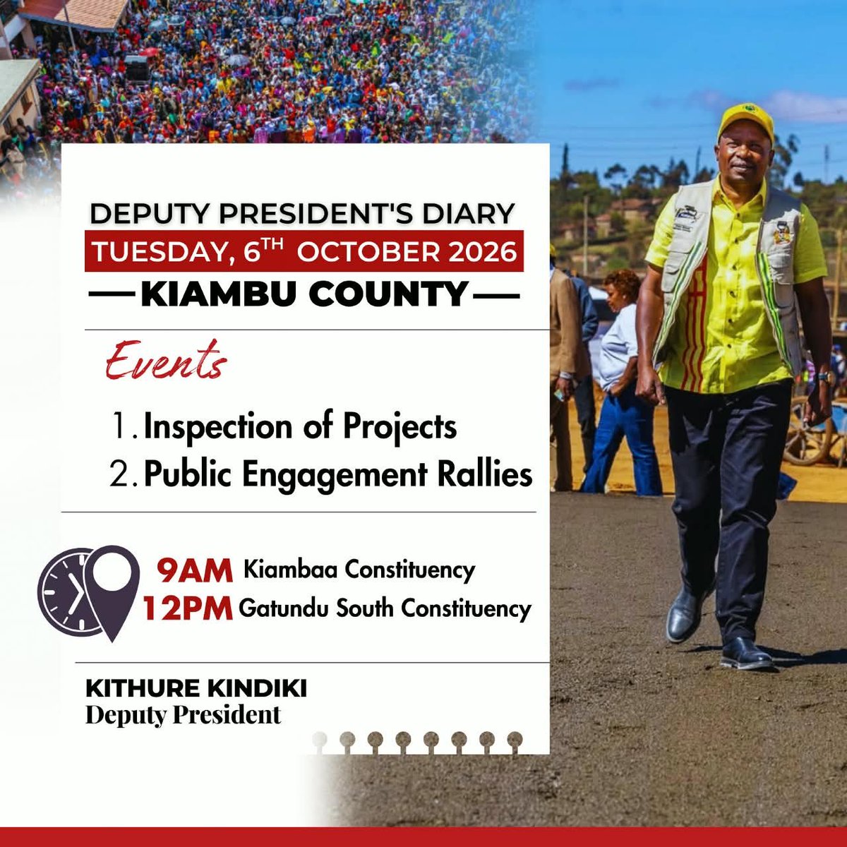 WalterMutethia's tweet photo. DP Prof. @_KithureKindiki begins today's programme in Kiambu with project inspections and public engagements across Kiambaa and Gatundu South.
#DPNiKindiki https://t.co/oySmu0e0TQ