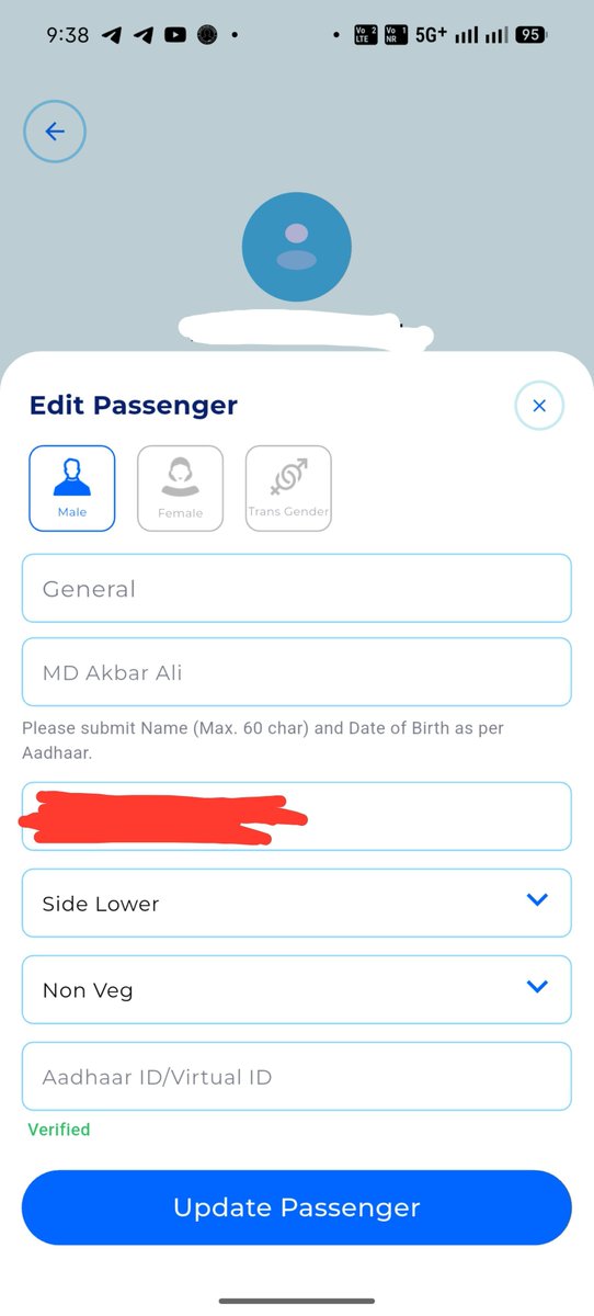 md_akbar_404's tweet photo. बेहद घटिया और निराशाजनक सर्विस @IRCTCofficial @RailMinIndia @RailMinIndia ! टिकट बुक करते समय 'Side Lower' सीट चुनी थी, लेकिन आपने 'Upper Berth' (B2/43) थमा दिया! जब यात्रियों की पसंद का कोई मतलब ही नहीं है तो प्रेफरेंस का विकल्प क्यों देते हो?
#Railwayunity #bhrashtachar https://t.co/8TRrj1N3pJ