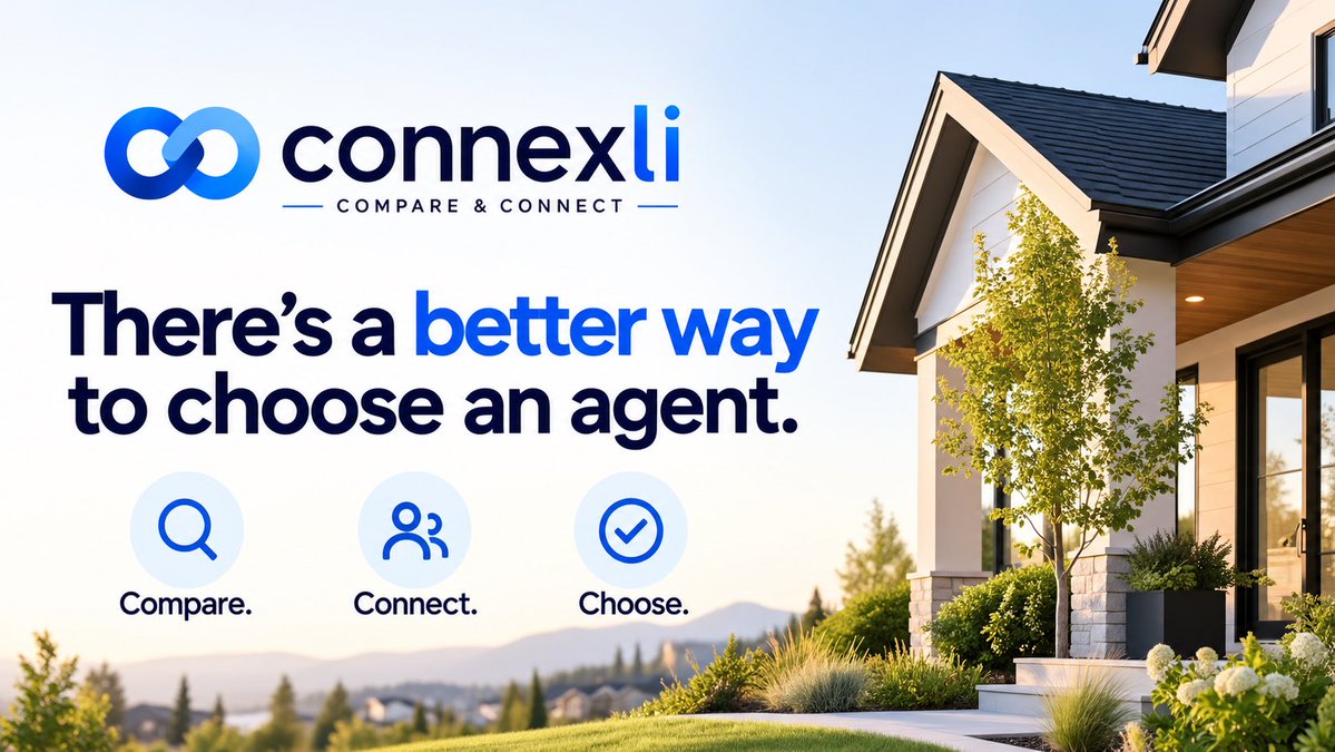 getConnexli's tweet photo. Most people compare homes, mortgage rates and insurance. Why not real estate agents?

Different agents can offer different fees, experience and approaches.

Connexli makes it easy to compare your options before you choose. 🏡
#RealEstate https://t.co/RsXYZkwux9