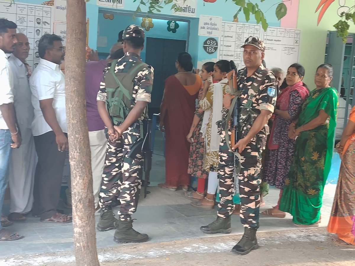 TNelectionsCEO's tweet photo. Polling is progressing smoothly in the Madurantakam (SC) and Dharapuram (SC) Assembly Constituencies for the Bye-Election 2026.

@ChengalpattuDeo  @deotiruppur 

#ChengalpattuDistrict #TiruppurDistrict #Madurantakam #Dharapuram #ByElection2026 #GoVoteToday #YourVoteYourRight https://t.co/33S3T9Cw4j