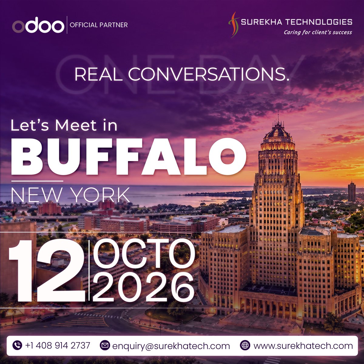 surekhatech's tweet photo. 𝐁𝐮𝐟𝐟𝐚𝐥𝐨, 𝐰𝐞’𝐫𝐞 𝐜𝐨𝐦𝐢𝐧𝐠! 🇺🇸

Our Odoo &amp; Liferay teams will be in Buffalo on 𝟏𝟐 𝐎𝐜𝐭𝐨𝐛𝐞𝐫 for focused business meetings.

https://t.co/PVnNUscEpN

#Buffalo #Odoo #Liferay #SurekhaTech #SurekhaTechnologies https://t.co/pq8Xc4MicE