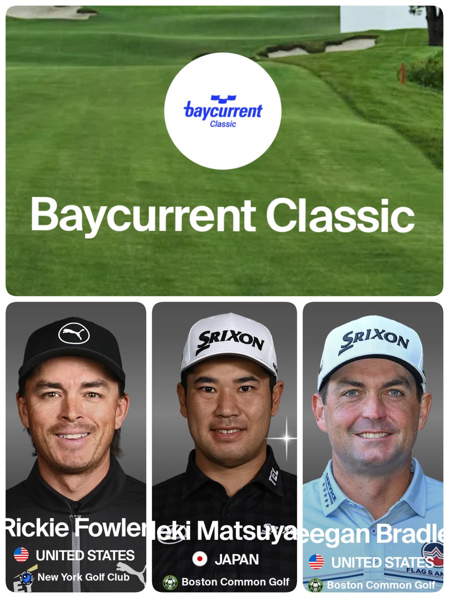 ChanChe16's tweet photo. 🇯🇵開催🇺🇸PGAツアーFedExCupFall第3戦⛳
#Baycurrent_Clsc 🇯🇵横浜CC⛳
✧Tee Times⌚✧
初日…10/8 10:35 OUT①番スタート⛳
2日目…10/9 9:29 IN⑩番スタート⛳
✧ペアリング🏌️♂️✧
🇯🇵エース🏌️♂️#松山英樹 選手✨…’21年🏆
🇺🇸R.ファウラー·豊選手…祖父🇯🇵豊サン
🇺🇸K.ブラッドリー選手…’22年🏆
↓📸:PGA https://t.co/ZttUayysgb