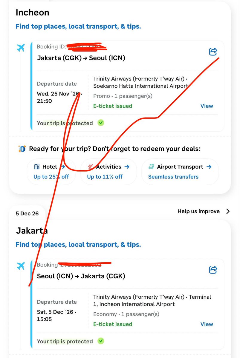 hyunjimnn's tweet photo. berhasil war tiket pp korea 2.7 include asuransi dan bagasi pulang 23kg🤓 https://t.co/WfswsKCd1F