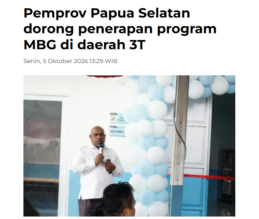 duitnegara's tweet photo. Pemerintah Provinsi (Pemprov) Papua Selatan mendorong penerapan program Makan Bergizi Gratis (MBG) di wilayah tertinggal, terdepan dan terluar (3T). 🌃🏙🎆https://t.co/CTCg7HoG5o https://t.co/JnMsdwJDBY