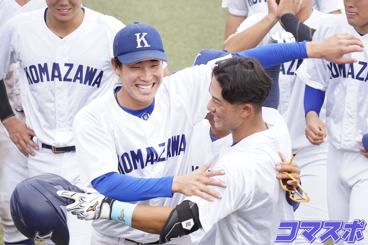 koma_baseball's tweet photo. 2026年東都大学野球秋季2部リーグ戦
対日本大2回戦

【試合終了】

日　本  ０００００００００００  ０
駒　澤  ００００００００００3× ３

1枚目：#仲井慎 (④下関国際)
2、3、4枚目：喜ぶ選手

眞邉がサヨナラ本塁打を放ち、勝ち点3を獲得🔥

#駒大野球部 #東都大学野球
#戦国東都 #プレユニ22 https://t.co/qAVkE2TItK