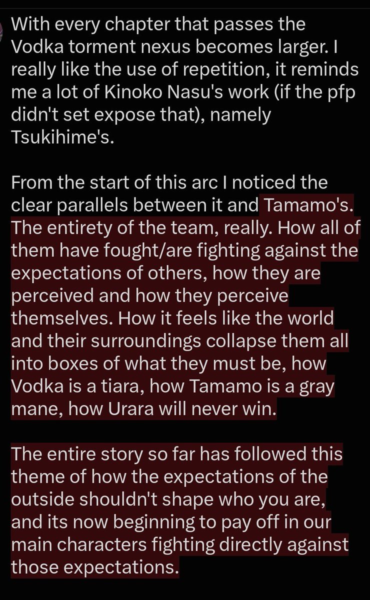 TheLetterG29's tweet photo. @Vecklr I have a lot of thoughts about this story. The setups are now beginning to pay off and it scares me.

Keep cooking, author. https://t.co/1aNAe2LBWZ