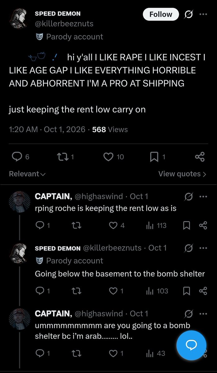 puremiamuhato's tweet photo. ⠀⠀

⠀⠀ bri⠀𐀔.⠀⠀ ⠀ and this really solidified how gross this group of people are. Acting like these topics are funny and normal, especially with recent events that happened irl. If this is what you want to continue following and defending, PLEASE block me.

⠀⠀ https://t.co/bdc3AooBXs