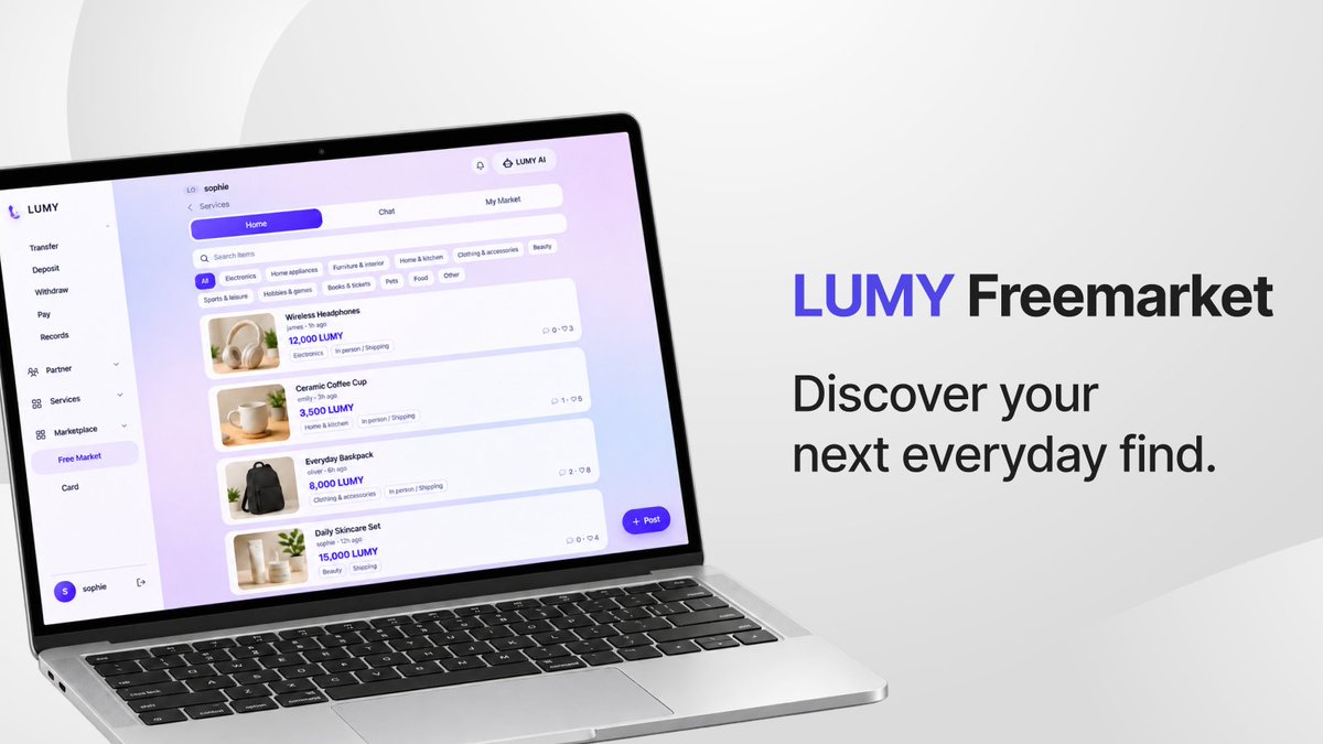 Lumy_LifeOS's tweet photo. Meet LUMY Freemarket.
Explore available items and find something that fits your everyday life. Need a starting point? Browse the categories and see what catches your eye.
Everyday finds, all within LUMY. 👇 https://t.co/IkUbHtaluW