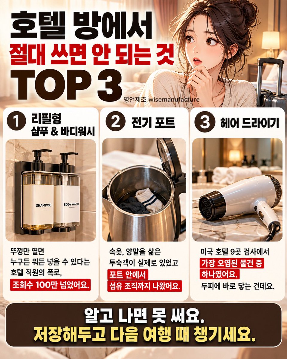 wisemanufacture's tweet photo. 호텔방에서 절대 쓰면 안되는 물건.😱 https://t.co/NMCKjQOqGa