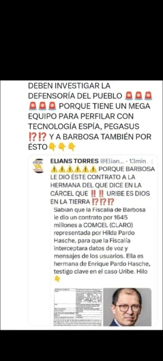 EliansTorres's tweet photo. @UltimaHoraCR @FiscaliaCol CÍNICO, QUE LE PREGUNTE A LA HNA DE PARDO HASCHE A LA QUE LE DIÓ SEMEJANTE CONTRATO PARA CHUZAR ⚠️⚠️⚠️⚠️⚠️👇👇👇👇👇👇👇👇 https://t.co/Vb0K2qoQGb