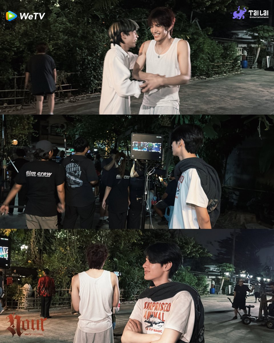 NOURTheSeries's tweet photo. From the set to the screen, here are a few moments in between 🎬

All Night Long
#NourTheSeriesEP8

🧛: WeTV Original ""NOUR"" The Series
📍: ทุกวันพุธ เวลา 20:00 น. | ดูเวอร์ชัน UNCUT ได้ที่ WeTV ที่เดียวเท่านั้น
❤️‍🔥: https://t.co/gfPBs7MBU1 

#นูร์เดอะซีรีส์ #NourTheSeries
#WeTVOriginal #WeTVth
Tailai TailaiEntertainment