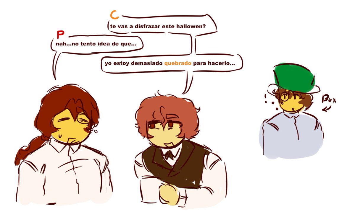 mp_uwu's tweet photo. Por si no se entiende (debido a que algunos van a traducir esto para entenderlo-) se supone que Clanful dice que no tiene dinero para costearse un disfraz 
- https://t.co/tW8YgzT3Ii