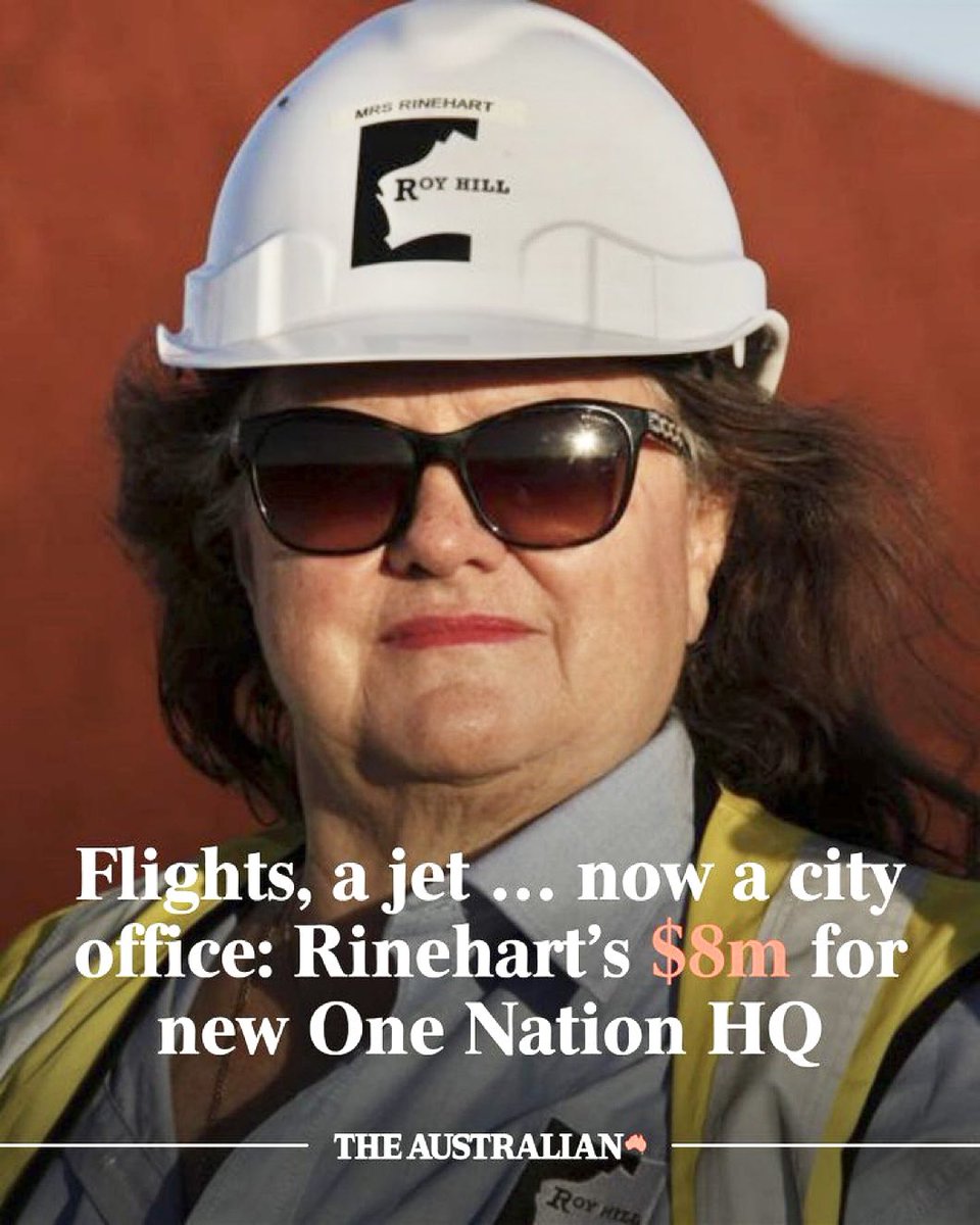 JayJay91341991's tweet photo. So basically Gina Rinehart is running One Nation.

Rinehart is a Trump wannabe.

She will make sure that she scraps-

Medicare
PBS
Age Pension
Maternity leave 
Child Care subsidies 
Penalty rates
Wage rises 
Abortion rights 
Workers rights 
Collective bargaining 
Equality laws https://t.co/EJmpkTPBgI