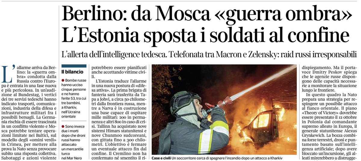 francofontana43's tweet photo. Germanía e Lettonia con le loro provocazioni scherzano col fuoco
Sembra proprio che non mettano in conto il pericolo di una guerra atomica 
Da @martaserafini, @Corriere https://t.co/9uWRAs8lNO